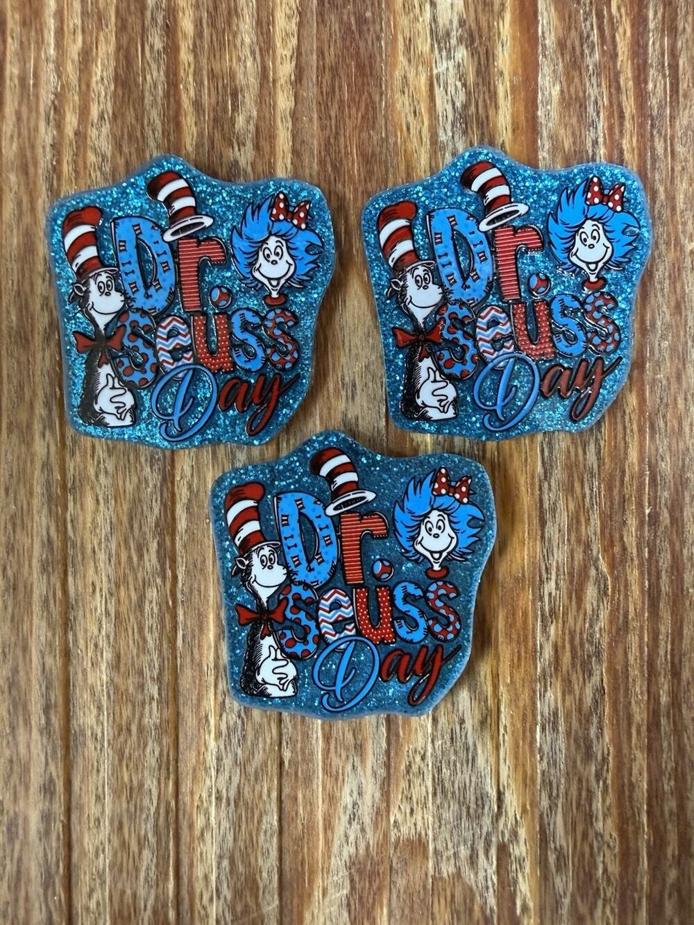 3 Pc Dr Seuss Day Acrylic Flatbacks
